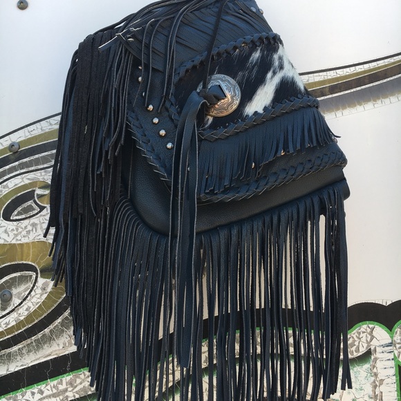 ‼️❌SOLD❌‼️Montana West Genuine Leather Hair-On Cowhide Fringe Bohemian Crossbody - Picture 2 of 4